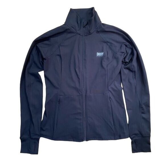 DKNY Compression Full Zip Jacket in Black - Picture 1 of 4